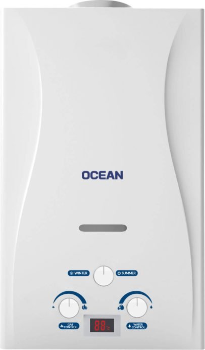 أوشن سخان غاز 10 لتر ديجيتال امان کامل ابيض OCEGWH10NGD