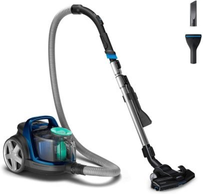 فيليبز PowerPro Active Royal Blue: 2000 واط، قوة إمتصاص 410 واط، تقنية إزالة الغبارแบบ هركاني من الجيل السابع، تصميم جديد لفوهة الفرشاة التوربينية، مرشح HEPA FC9570/62 - ضمان لمدة عام – إصدار الإمارات العربية المتحدة
