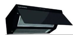 ايكوماتيك شفاط 90 سم ديكور اسود كريستال 500 م 3 / ساعة H9205GLB